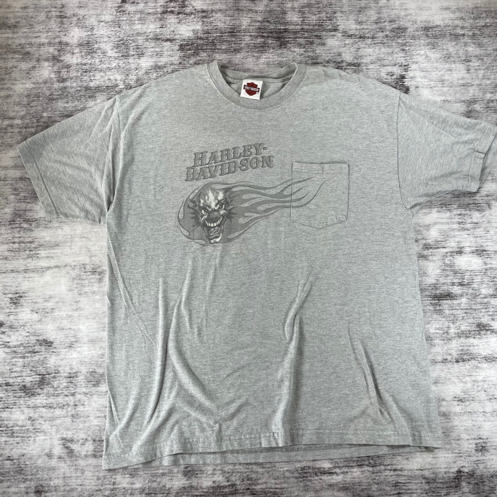 Harley Davidson Niagara Falls Canada Graphic Pocket T-Shirt Gray XL RN15763
